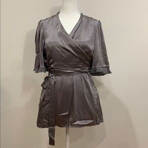 BCBGMAXAZRIA silk grey blouse